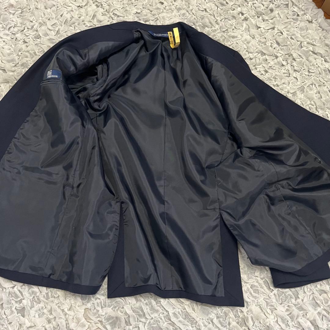 極美品【ポロラルフローレン】紺ブレ ダブル ブレザー ジャケット160cm