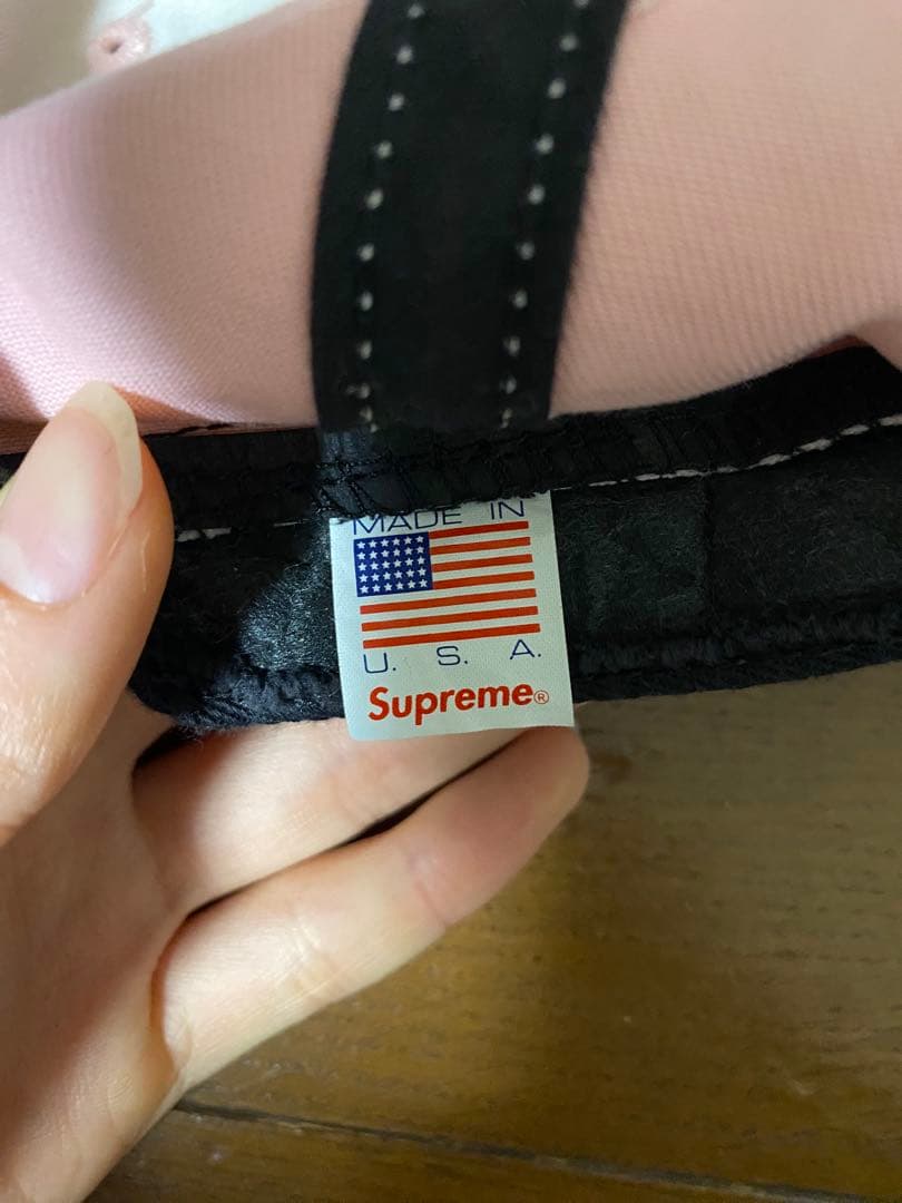supreme ピンク Sロゴ キャップ