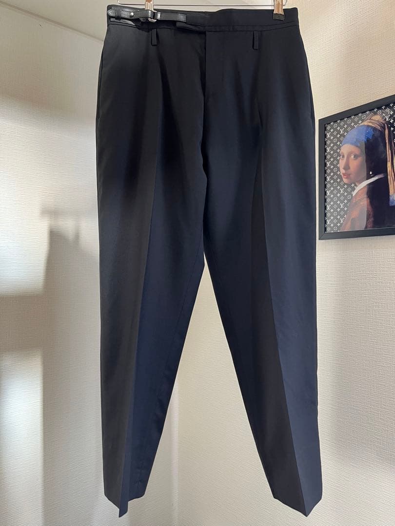 Dior レザーバックル　ベルト付き　トラウザード　テーラードスラックス