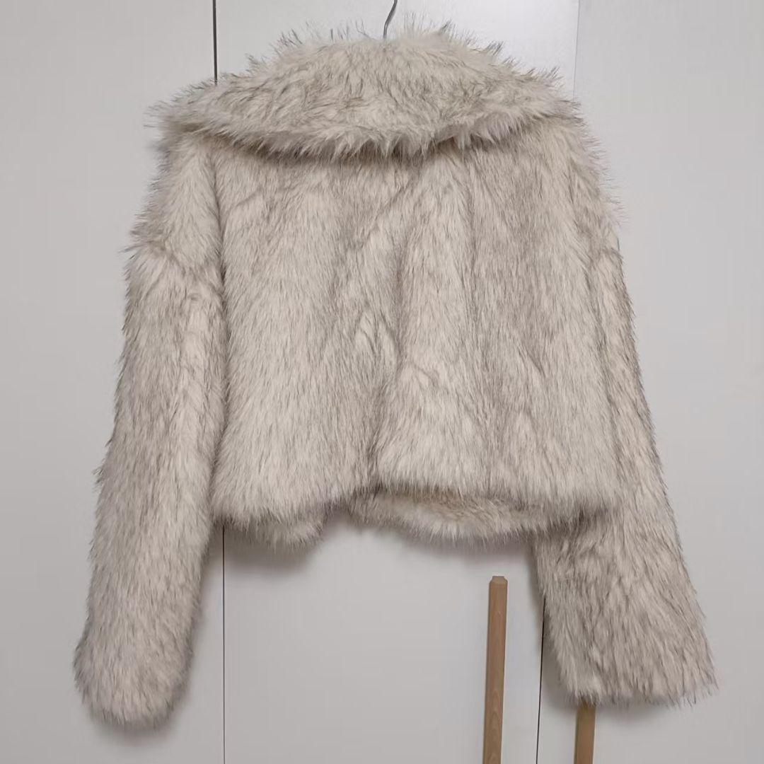 chico ファーショートコート アイボリー