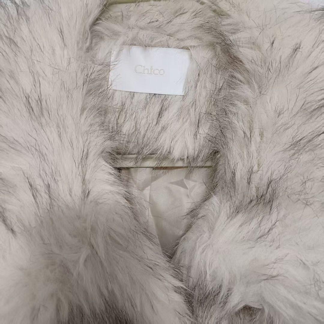 chico ファーショートコート アイボリー