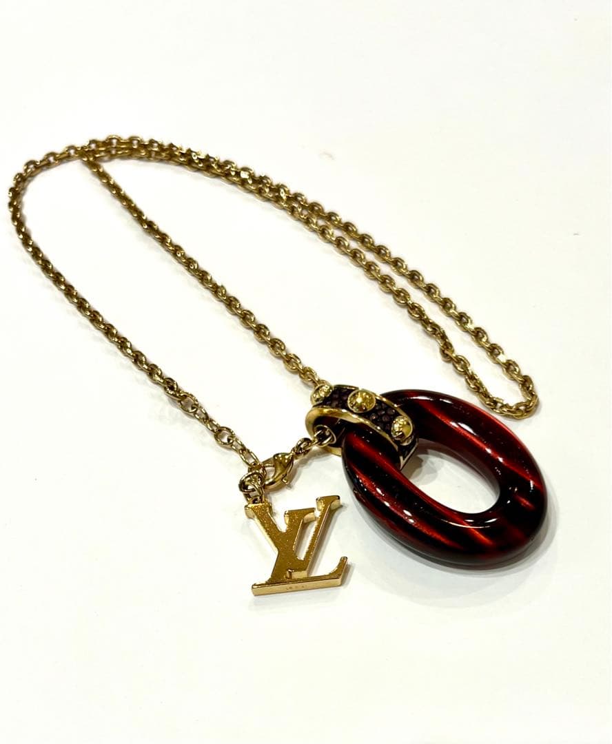 良品☆ヴィトン　ネックレス ロゴ　ＬＶ　パンダンティフ ギミアクルー ガルーシャ