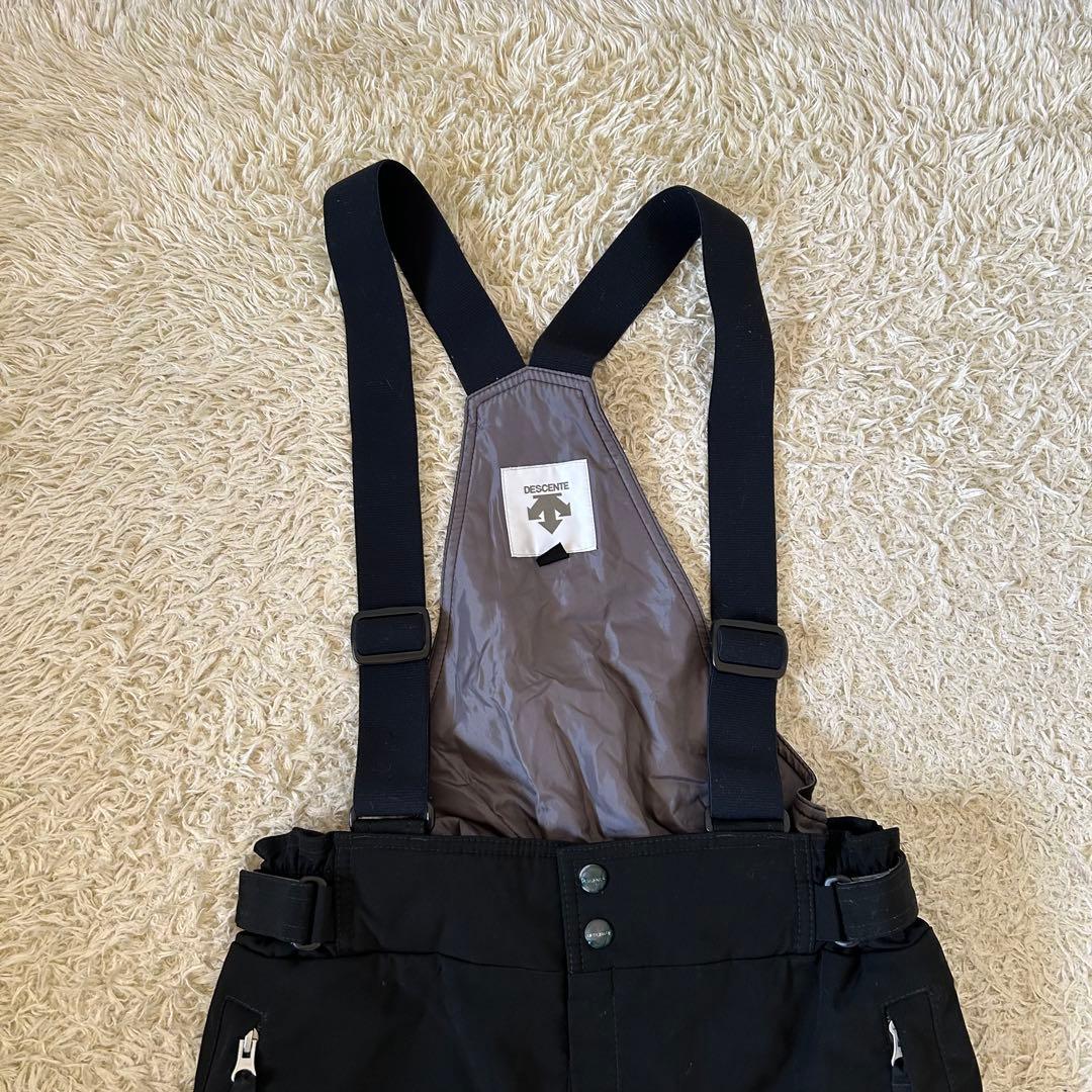 デサント❣️スキーウエア 中綿パンツ サスペンダー付き　 黒 スキーパンツ　撥水