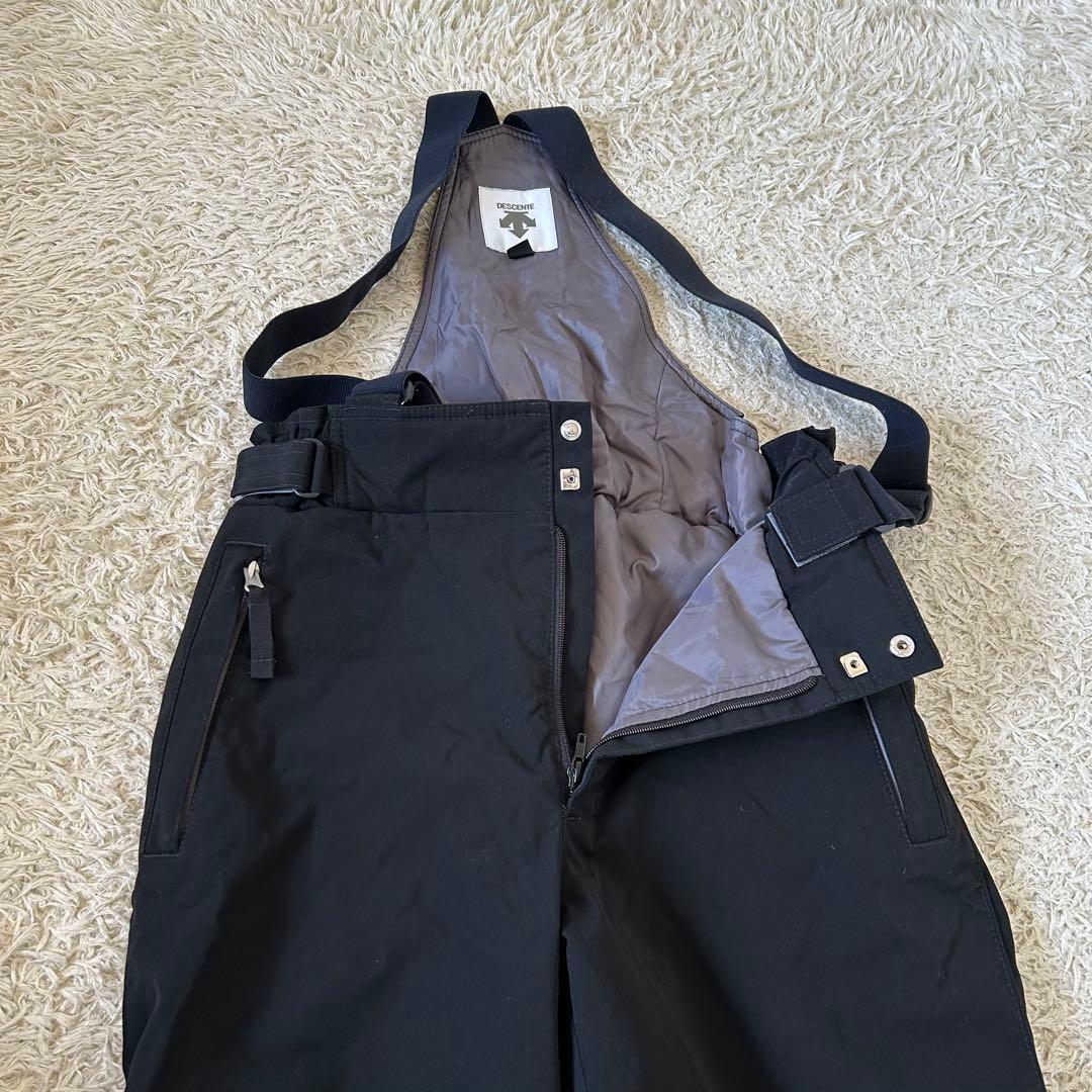 デサント❣️スキーウエア 中綿パンツ サスペンダー付き　 黒 スキーパンツ　撥水