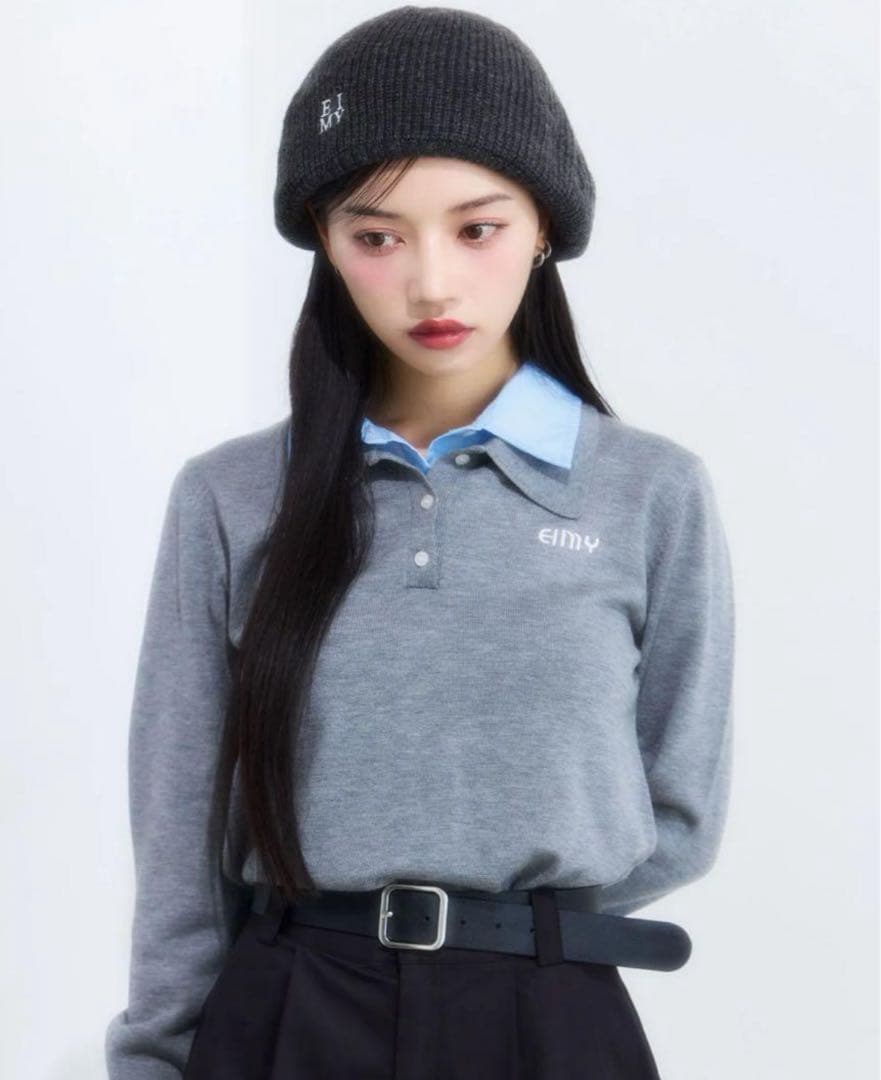 eimy istoire ダブルカラーデザインニット