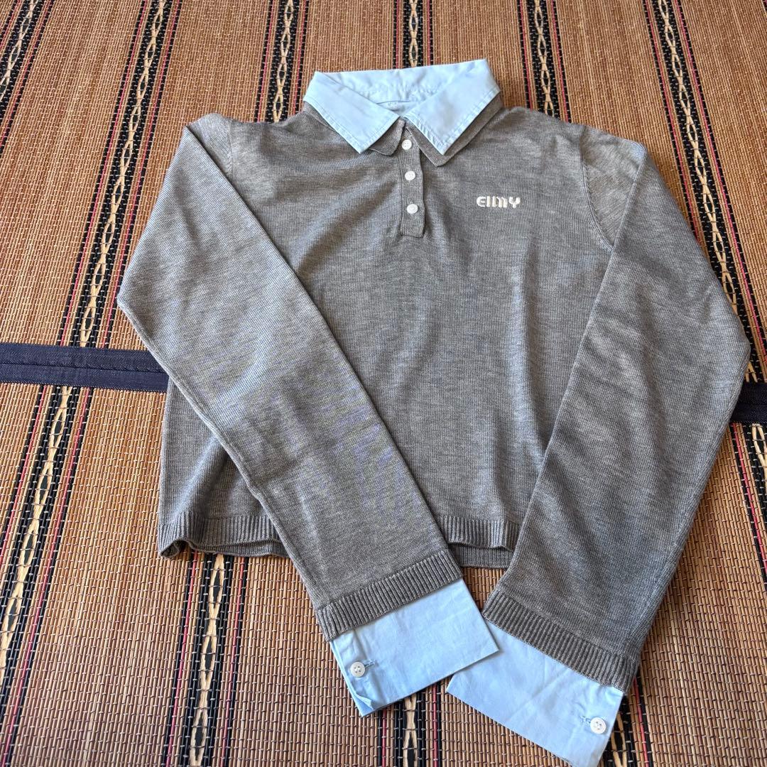 eimy istoire ダブルカラーデザインニット