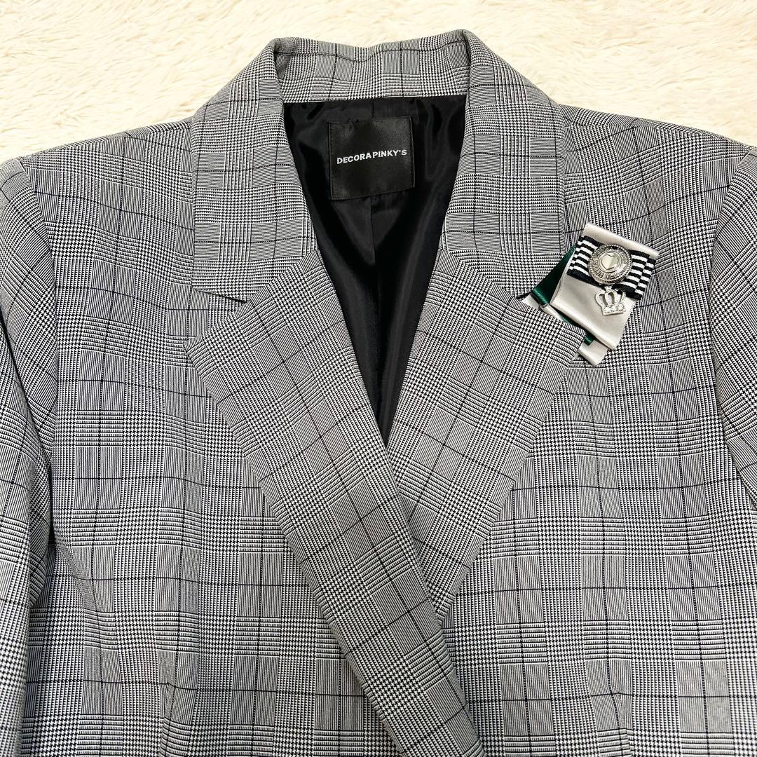 デコラピンキーズ　パンツスーツ　　160 グレー　女の子　リボン　新品