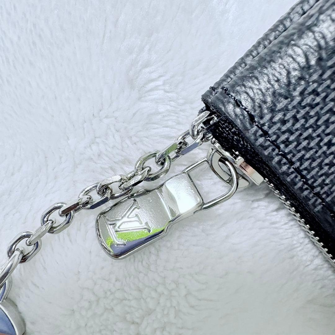 ルイ・ヴィトンダミエ グラフィットポシェット クレN60155