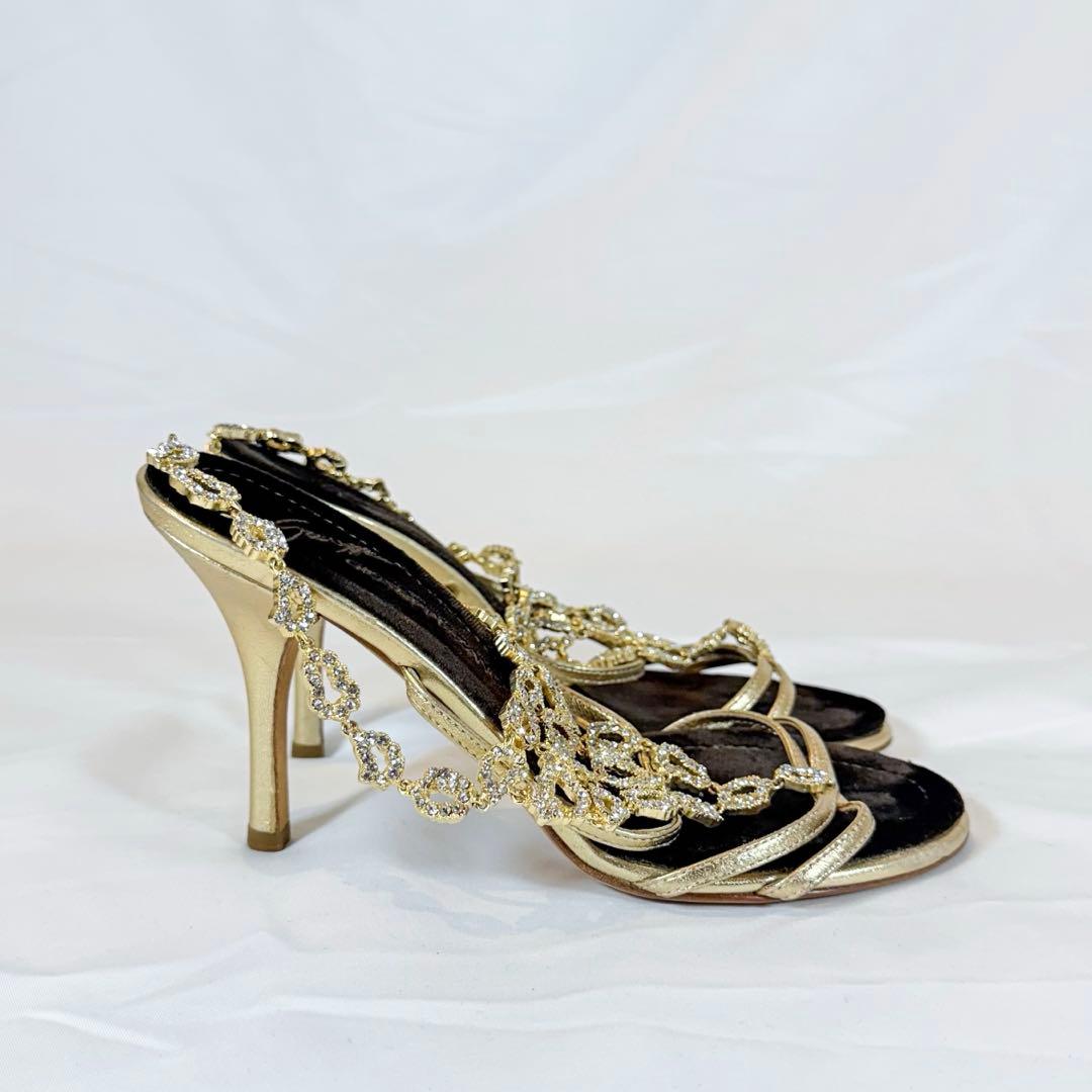 ジゼッペザノッティ VICINI ビジューサンダル 36 ゴールド