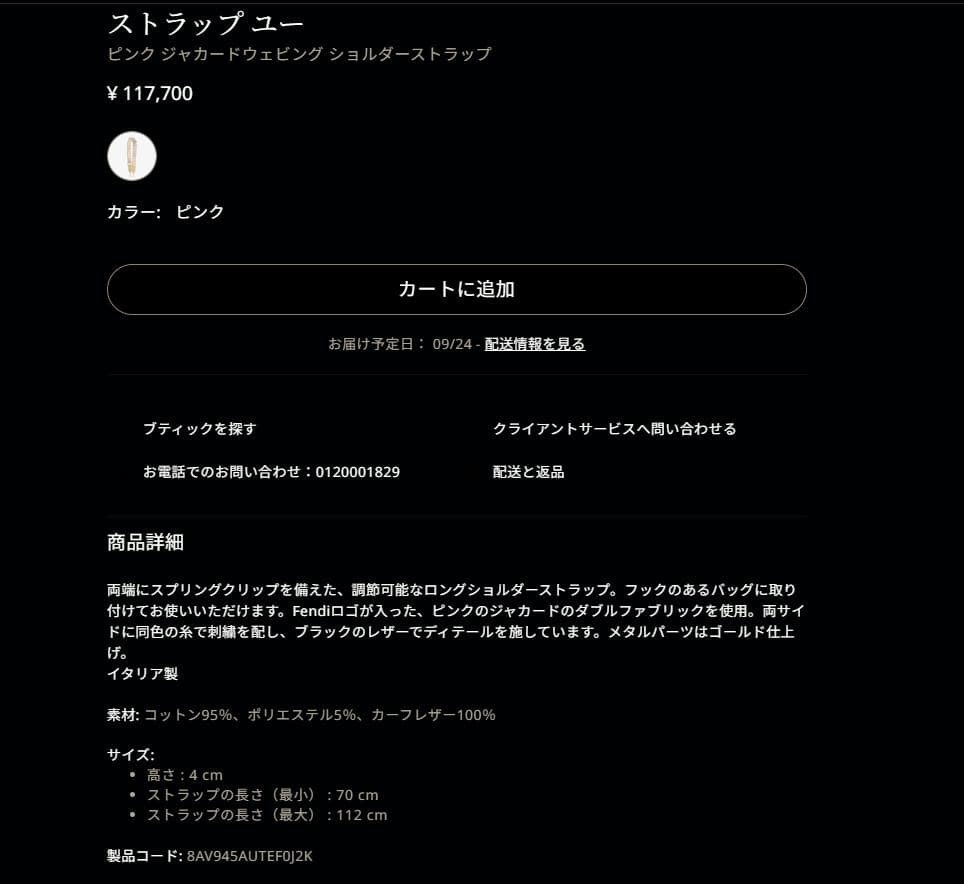 ✨未使用級✨　FENDI ストラップ ユー　ジャカードショルダーストラップ