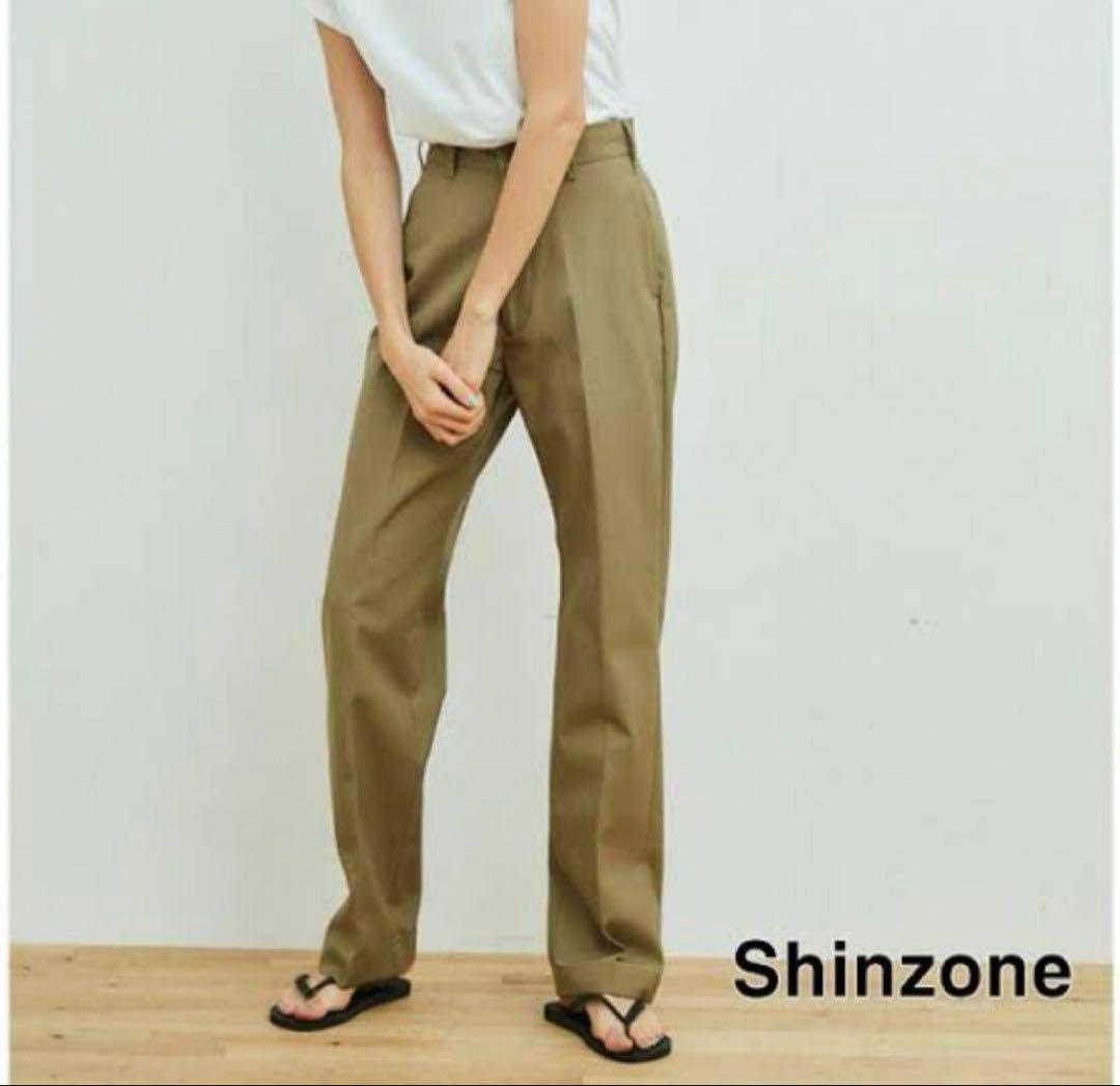 美品　Shinzone 36 ベージュ ハイウエストチノパン