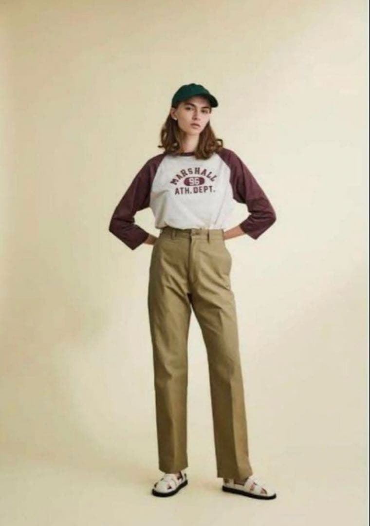 美品　Shinzone 36 ベージュ ハイウエストチノパン