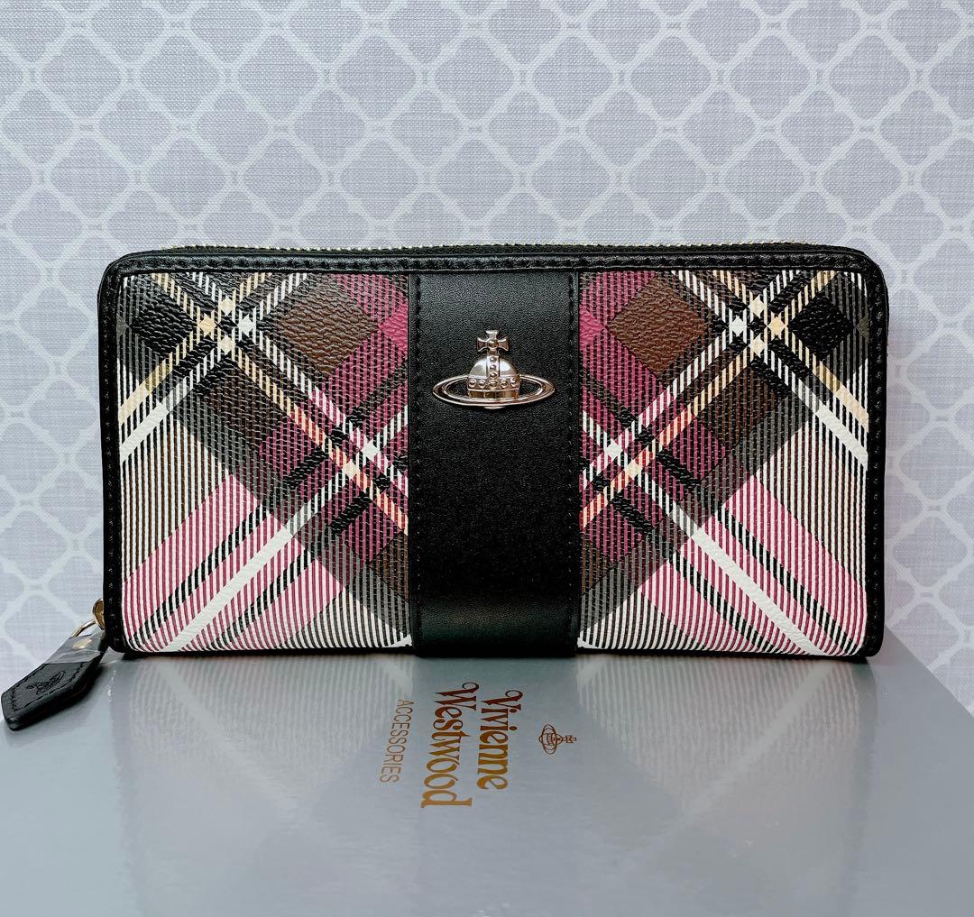 【大人気✨️1点のみ】ヴィヴィアン・ウエストウッド チェック黒 長財布