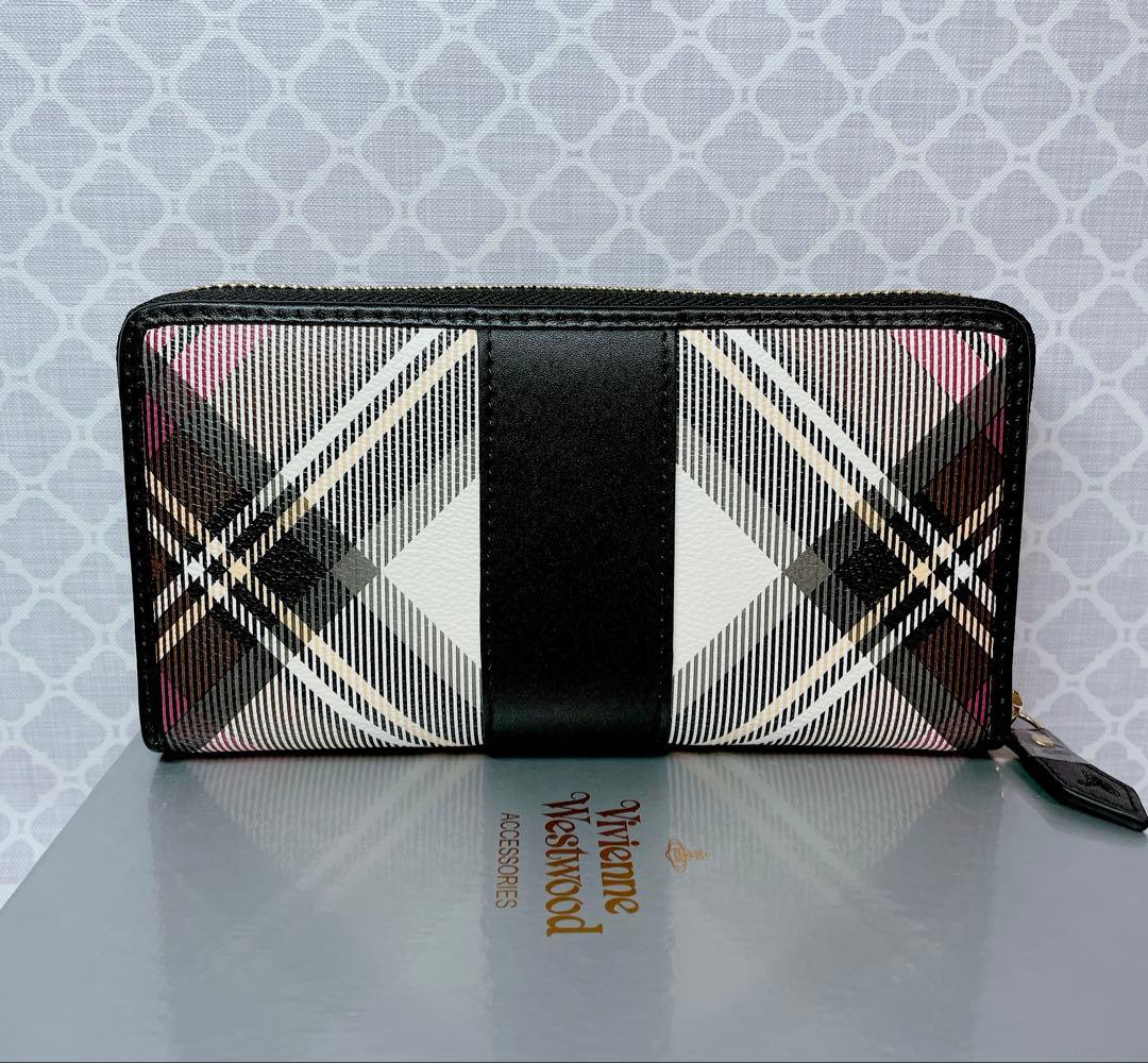 【大人気✨️1点のみ】ヴィヴィアン・ウエストウッド チェック黒 長財布
