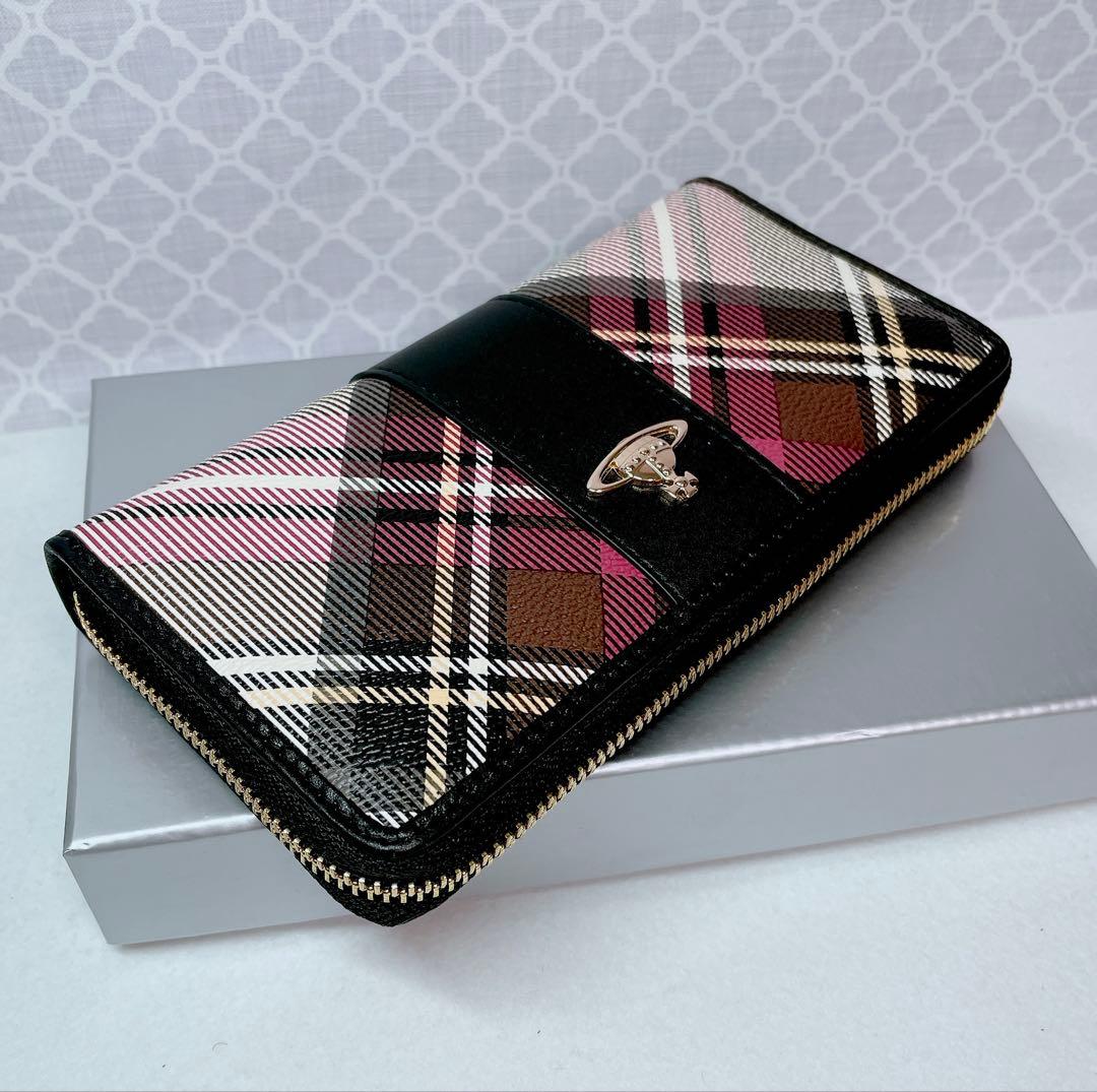 【大人気✨️1点のみ】ヴィヴィアン・ウエストウッド チェック黒 長財布