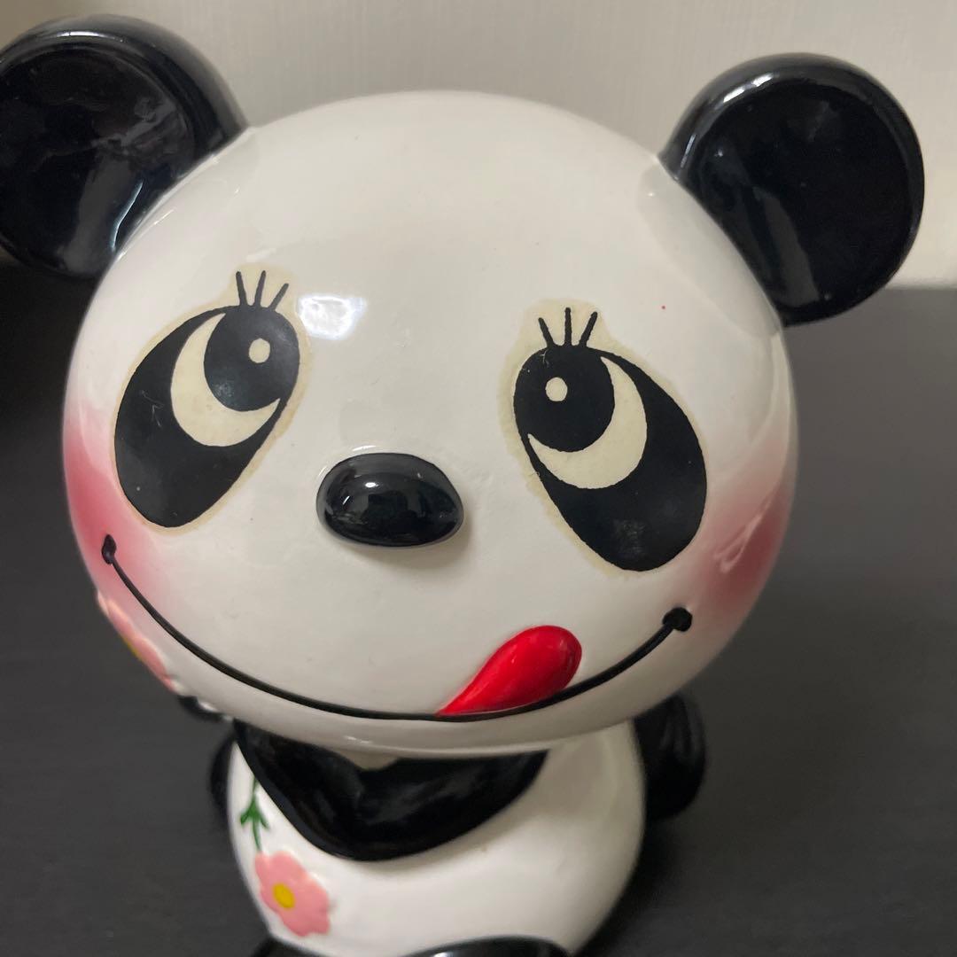 最終値下げ　昭和レトロ　内藤ルネ　パンダ貯金箱　ルネパンダ　陶器