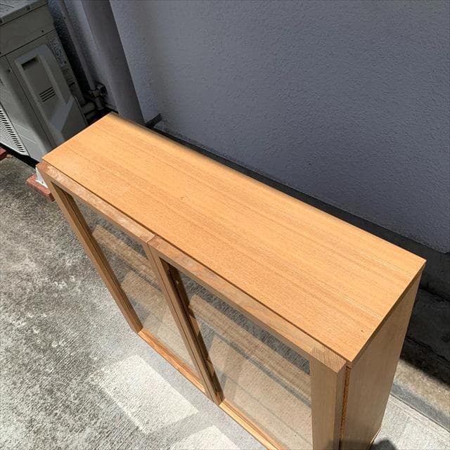 無印良品｜組み合わせて使える木製収納｜ブックキャビネット｜廃番｜ガラス扉付き｜