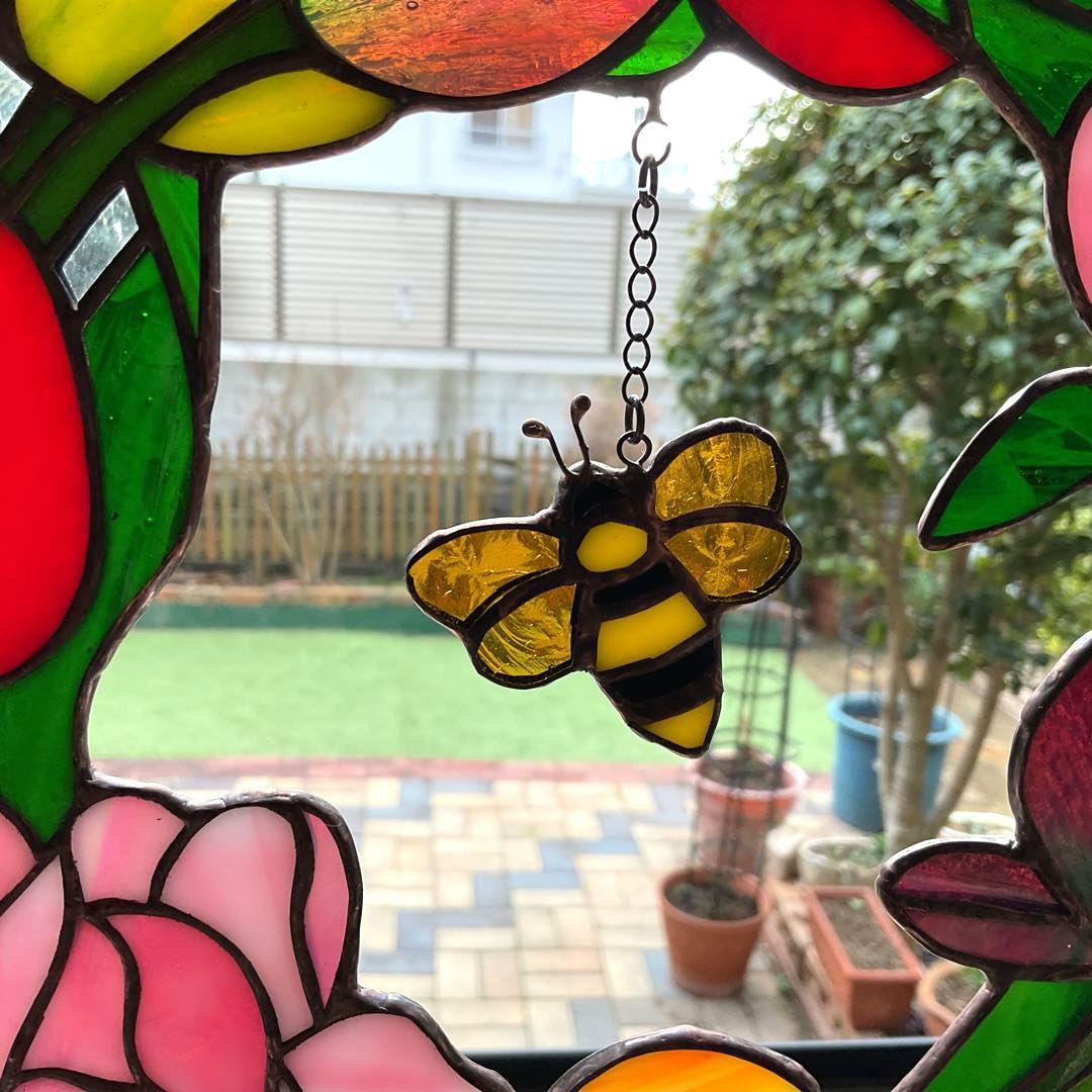 ステンドグラス　チューリップリース