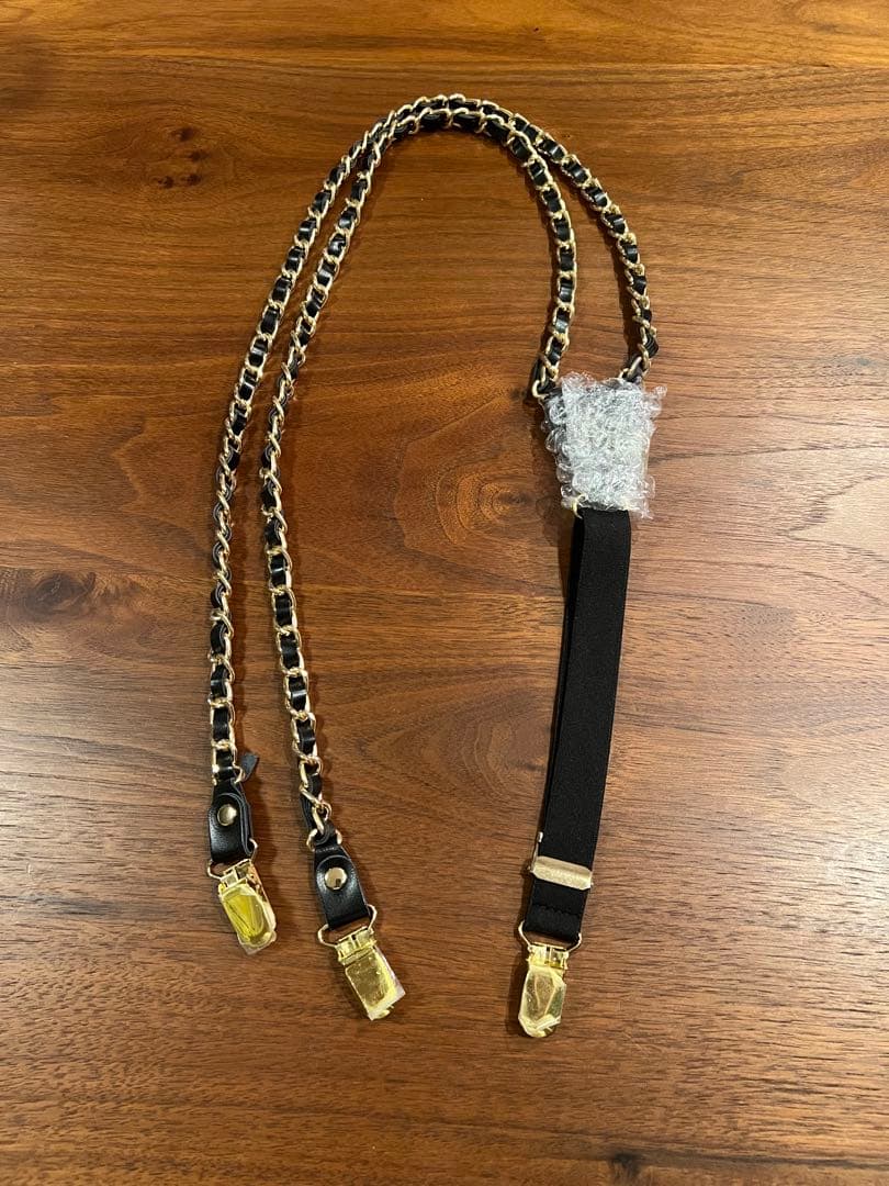 BECOME TREE ビカムツリー チェーンサスペンダー ブラック×ゴールド