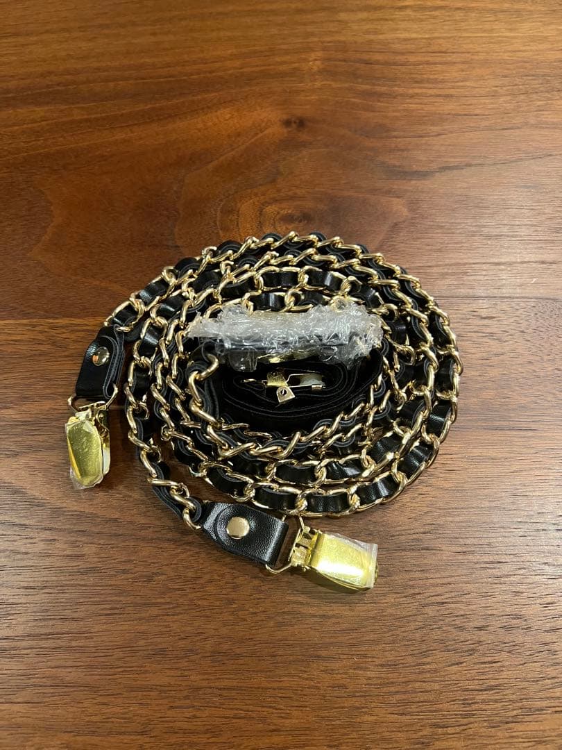 BECOME TREE ビカムツリー チェーンサスペンダー ブラック×ゴールド