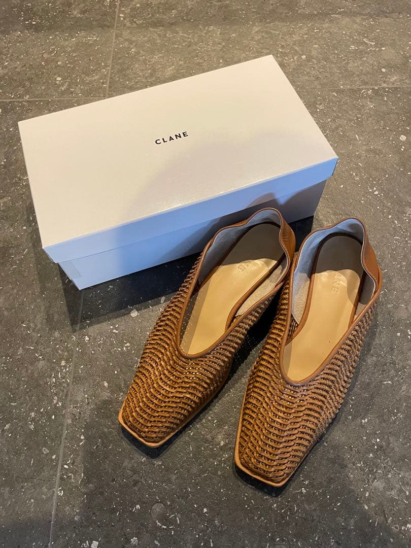 CLANE メッシュフラットシューズ 2way サイズ37 キャメル