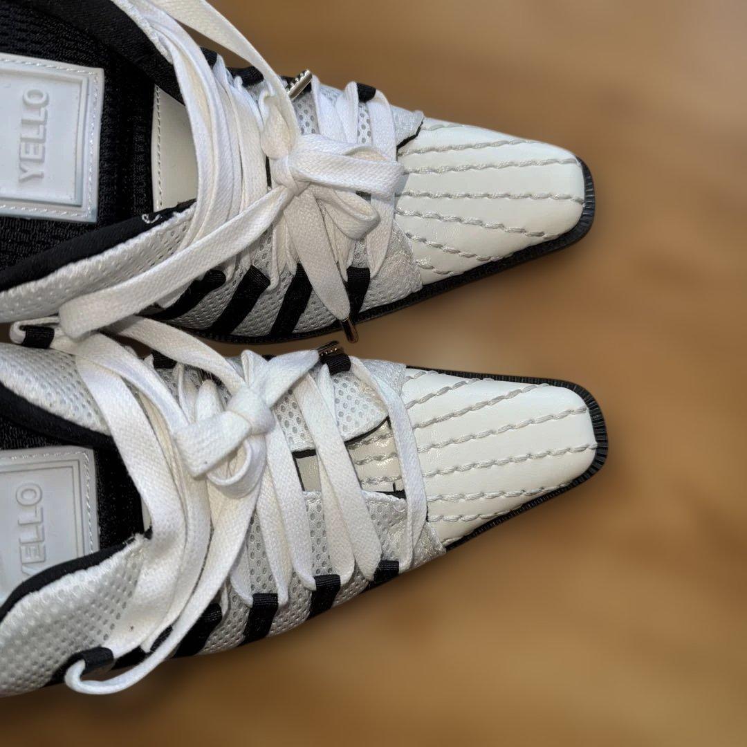 靴 YELLOW MONO SNEAKER MULES TTT