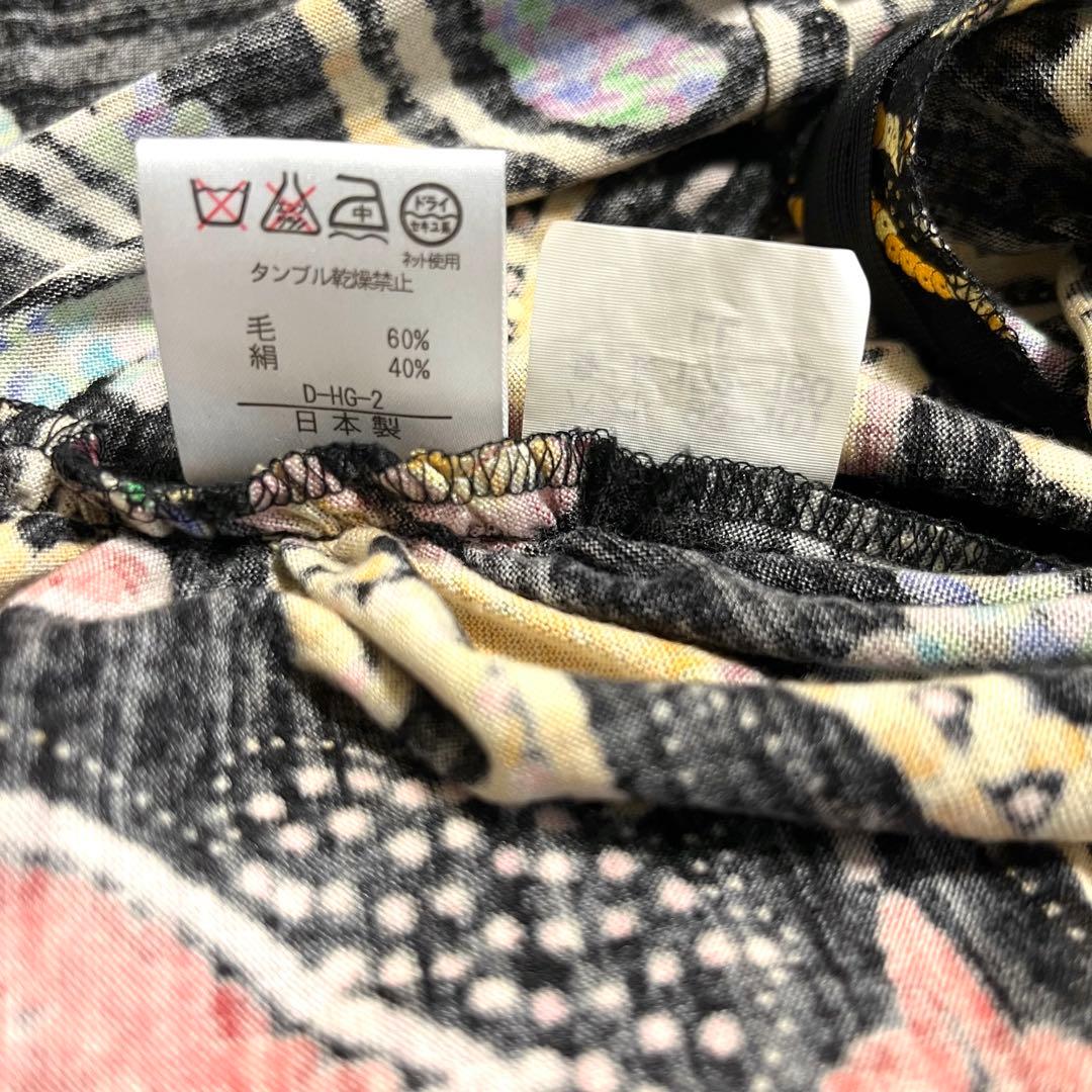 大きいサイズ レオナール シルク混 チュニックカットソー ペイズリー柄 LL