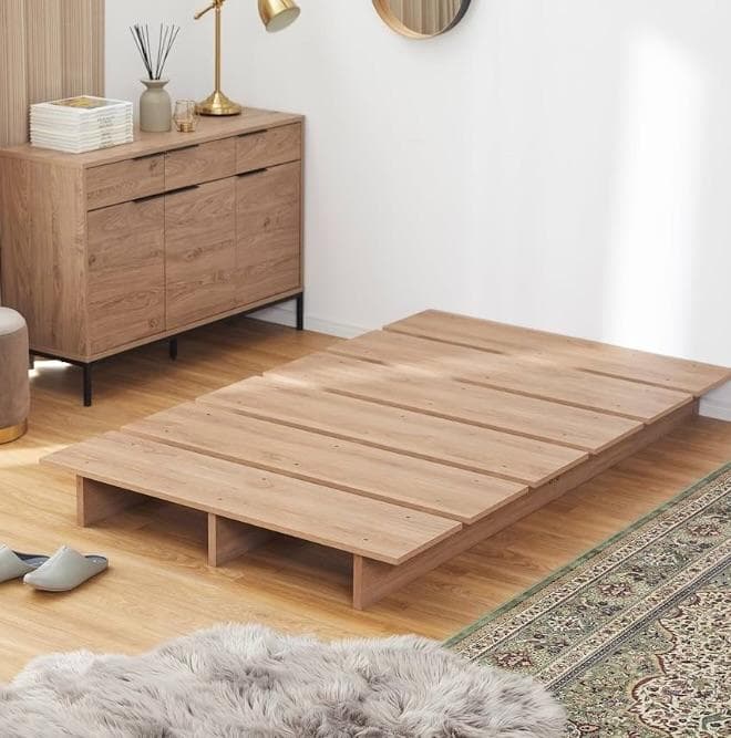 【LOWYA ロウヤ】　ベッドフレーム シングル 木製ナチュラル 北欧風