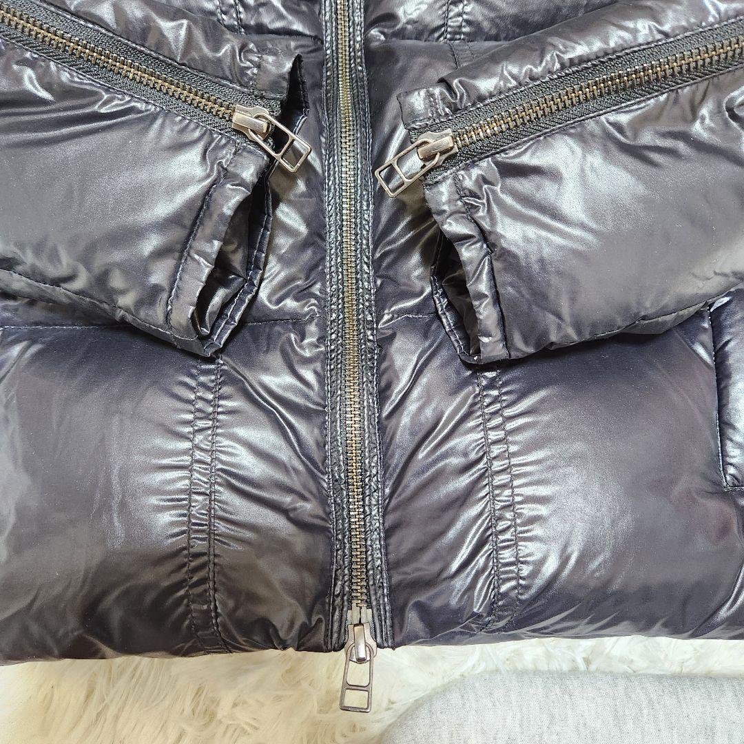 Y2K archive ダウン ダブルジップ 光沢 平成 ライダース　丈短