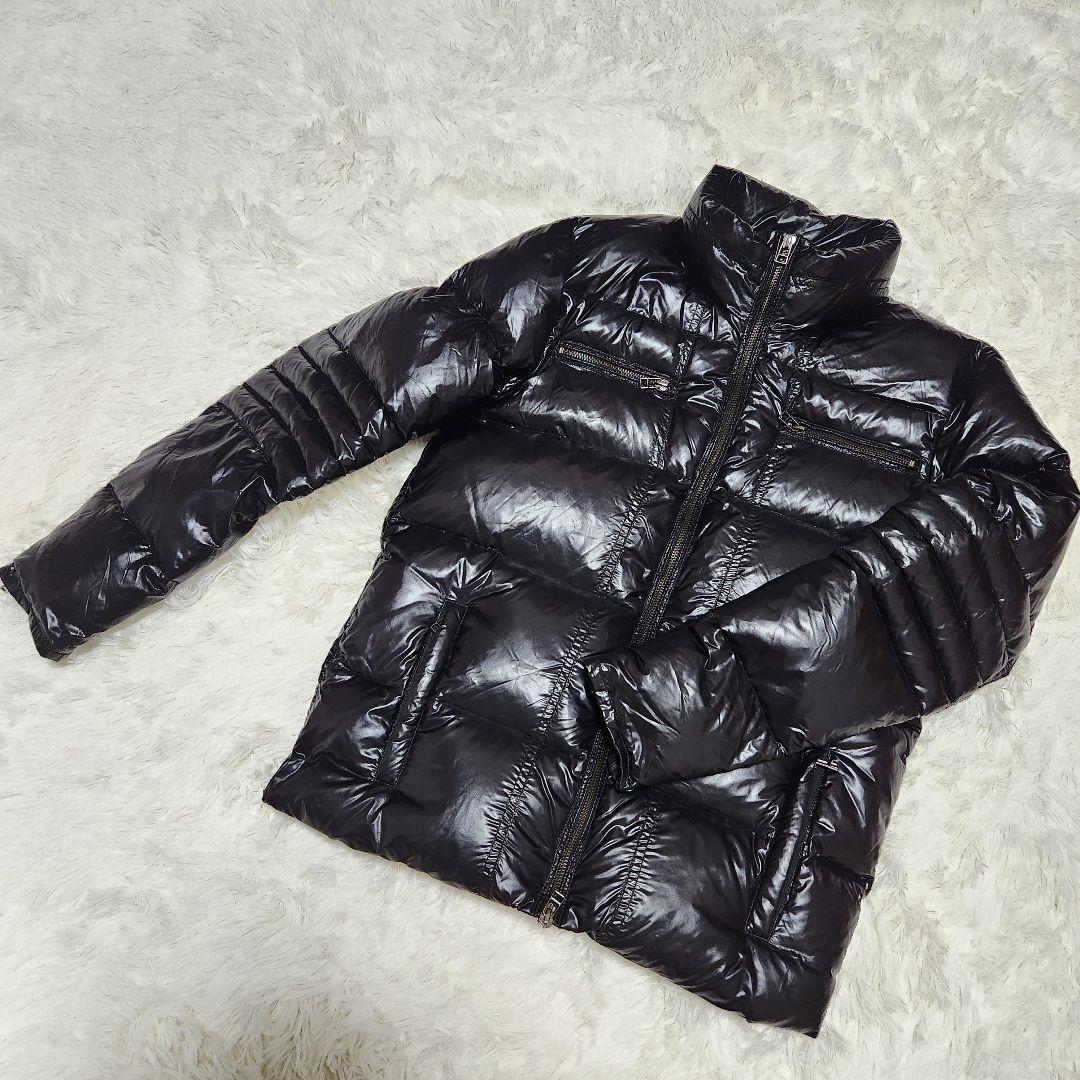 Y2K archive ダウン ダブルジップ 光沢 平成 ライダース　丈短