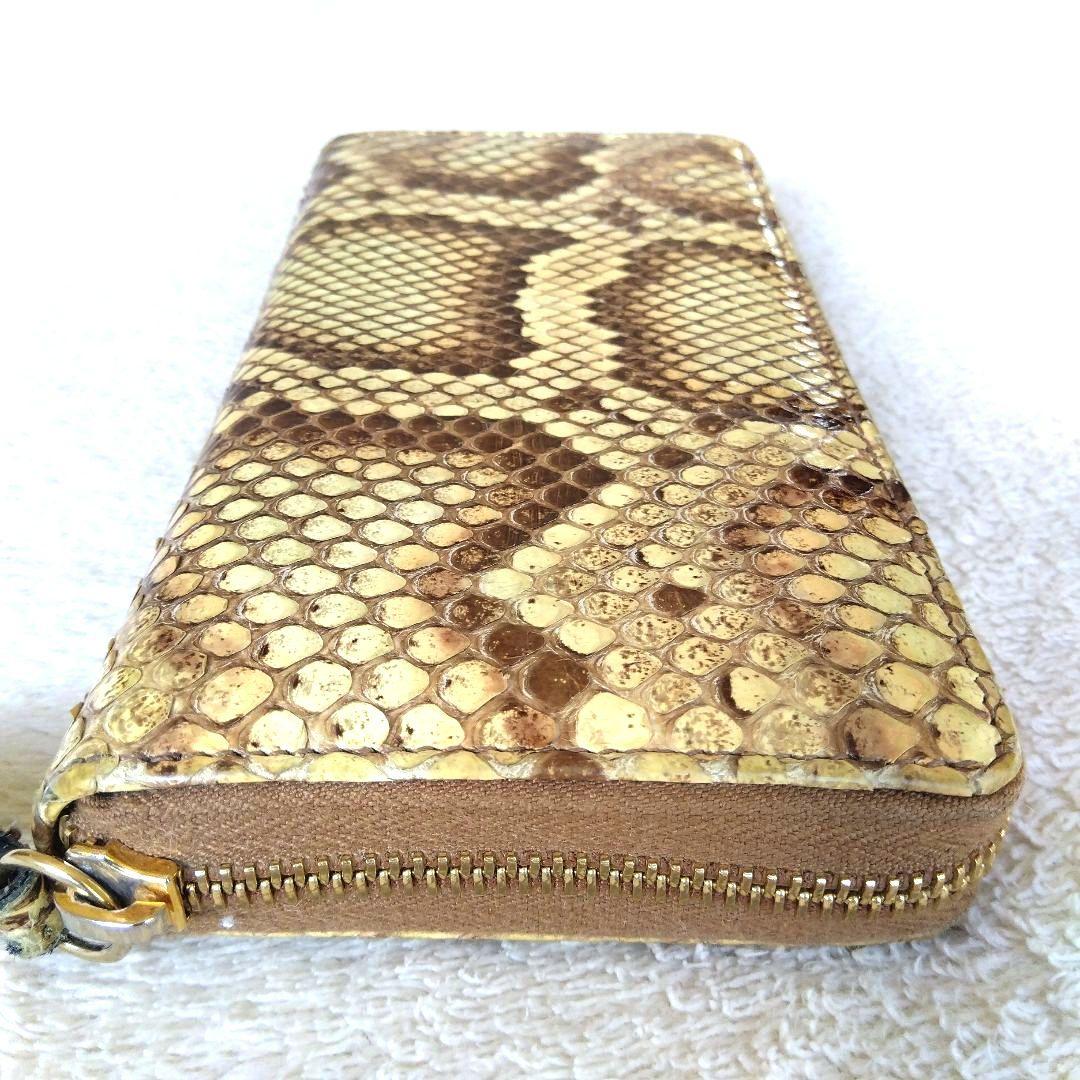 GUCCI グッチ パイソン ラウンドジップ 長財布 GGマーモント