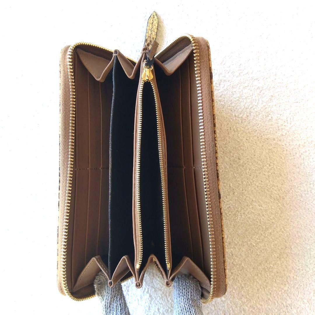 GUCCI グッチ パイソン ラウンドジップ 長財布 GGマーモント