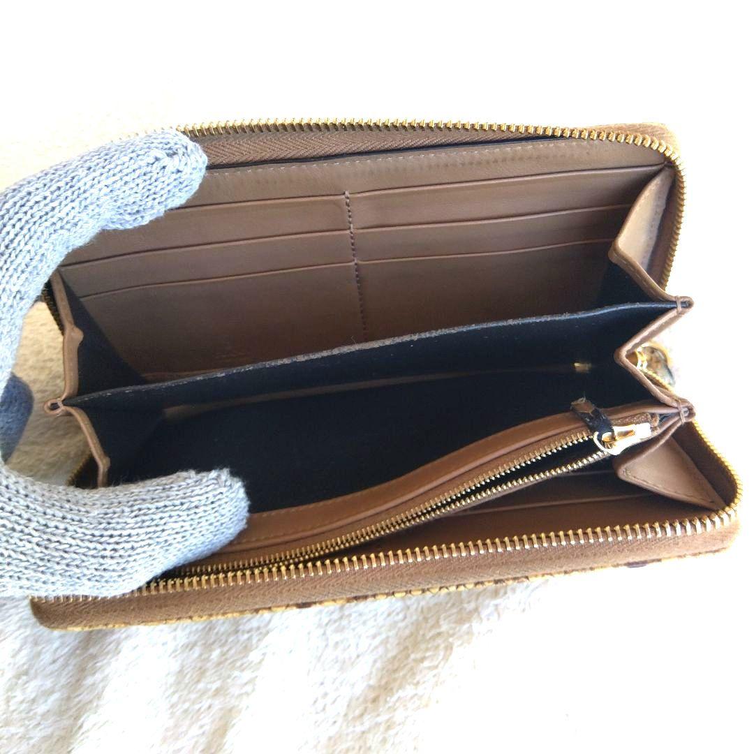 GUCCI グッチ パイソン ラウンドジップ 長財布 GGマーモント