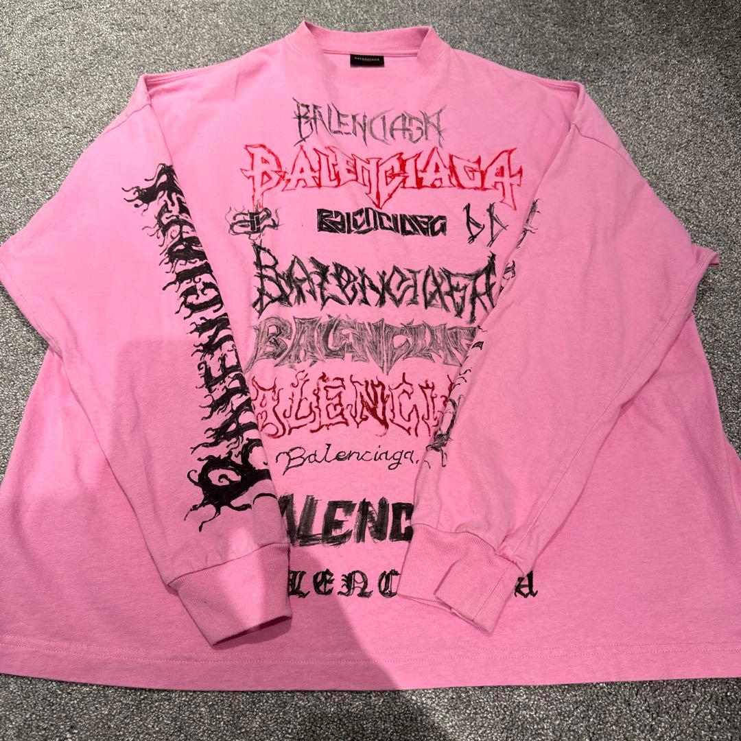 バレンシアガ　ピンク　ロンT