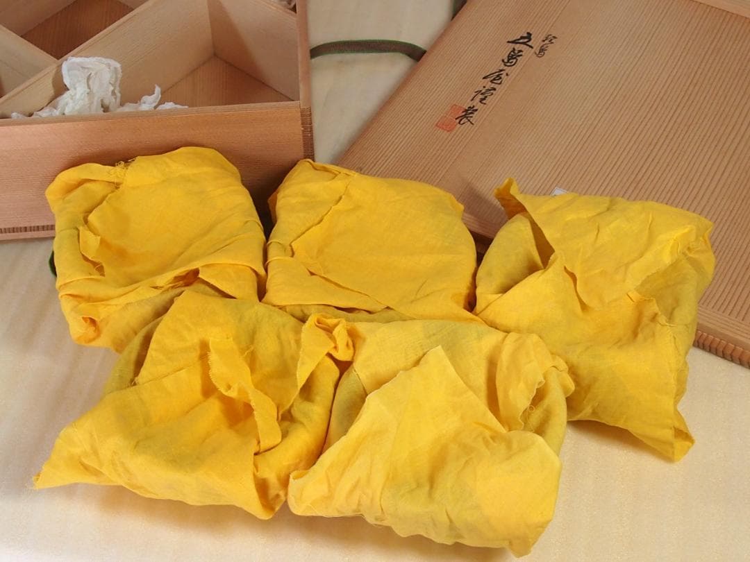 【美品】輪島塗 五島屋謹製 絵変わり草花蒔絵 煮物椀5客 雑煮椀/大椀 漆器食器