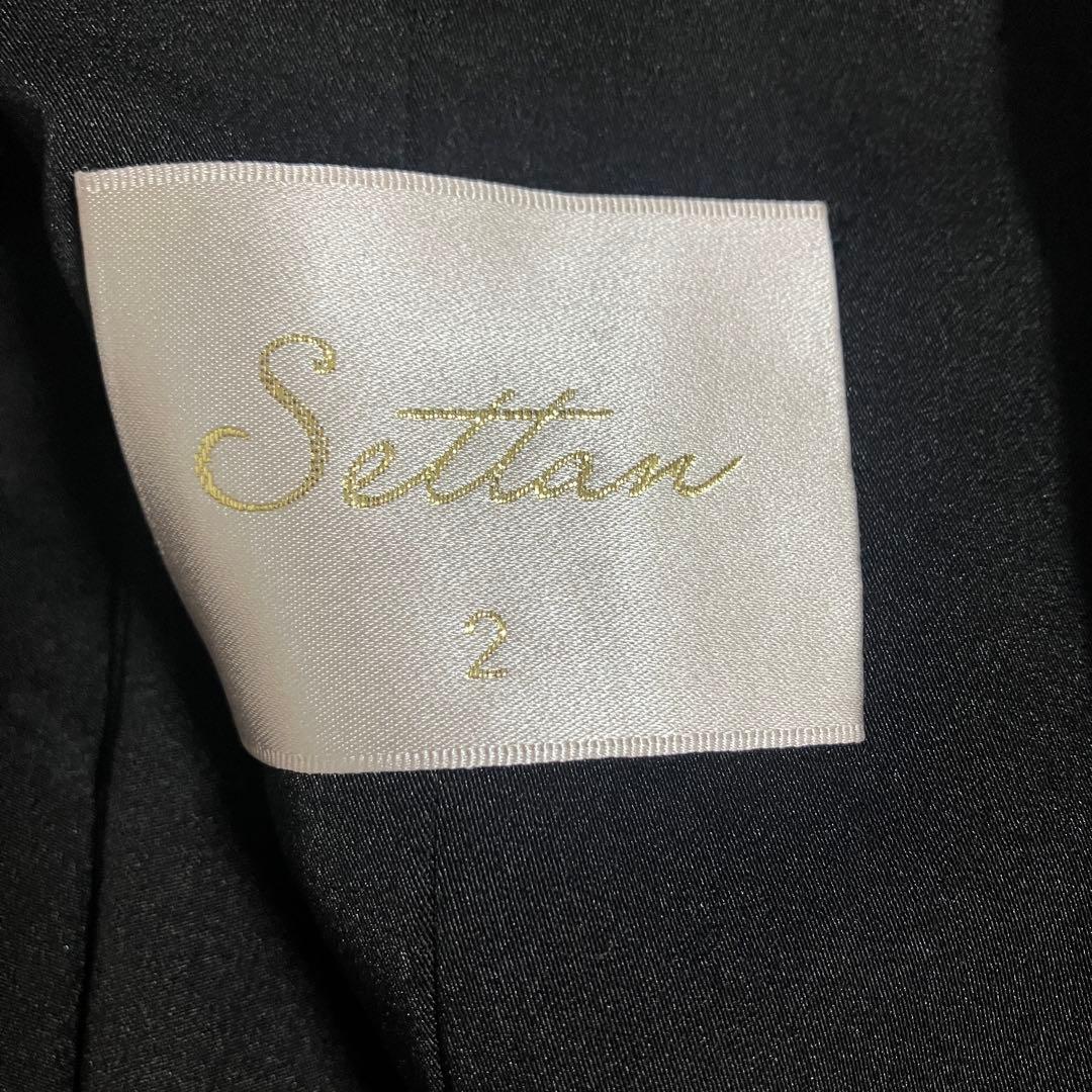 美品✨【SETTAN】パット入りAラインロングドレス　立体刺繍　結婚式　S