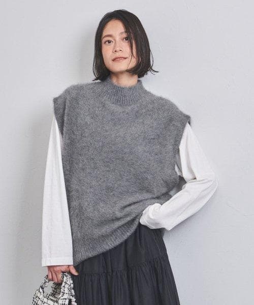 アローズUNITEDARROWSフォックスカシミアハイネックニットベスト