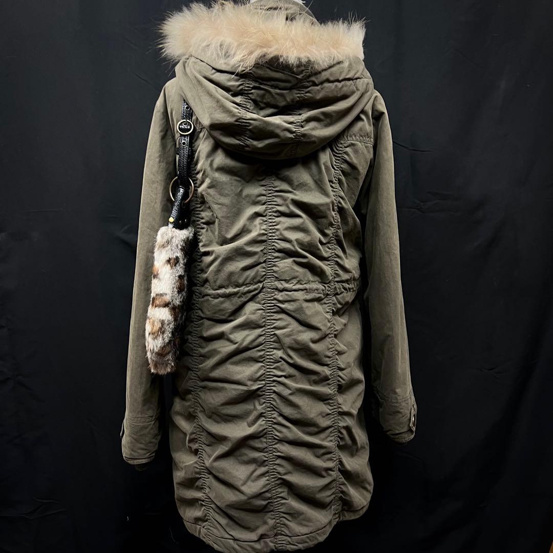 平成ギャル　y2k グランジ　ファー付き　モッズコート　ギミック　ロング