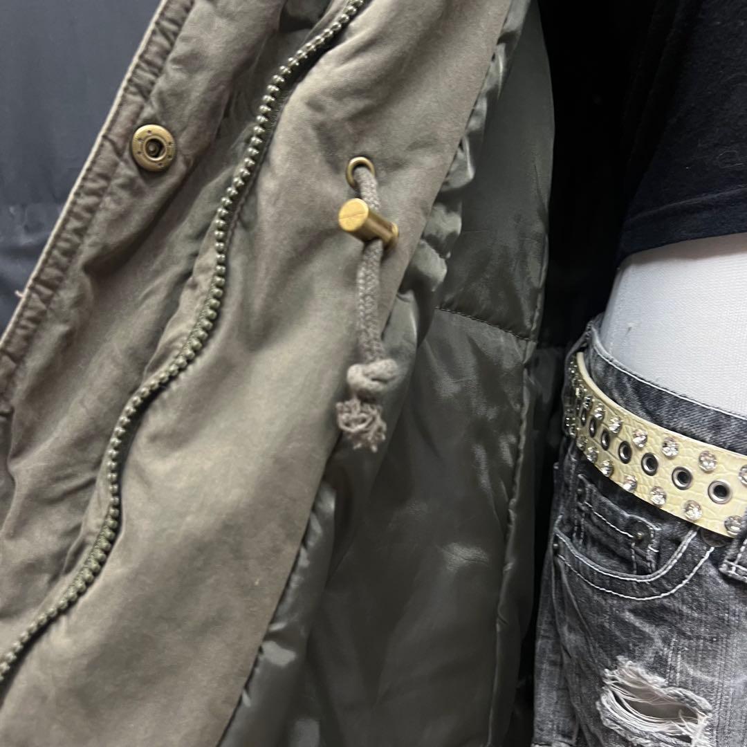 平成ギャル　y2k グランジ　ファー付き　モッズコート　ギミック　ロング