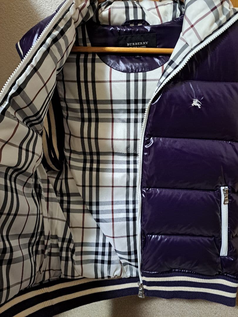 早い者勝ち　美品シャイニーパープル　バーバリーブラックレーベル　クレストブリッジ