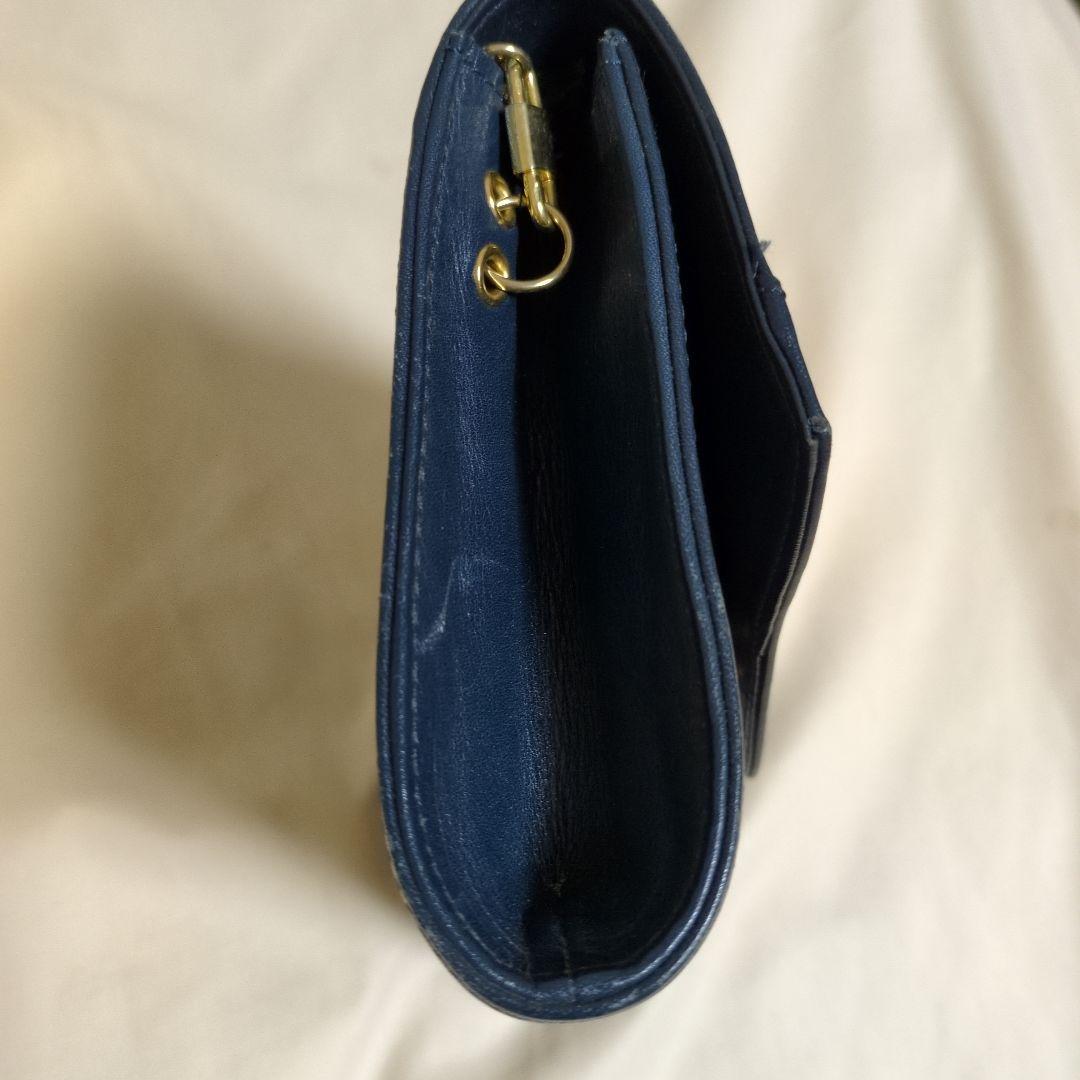 Dior ネイビーレザー クラッチバッグ　ヴィンテージ