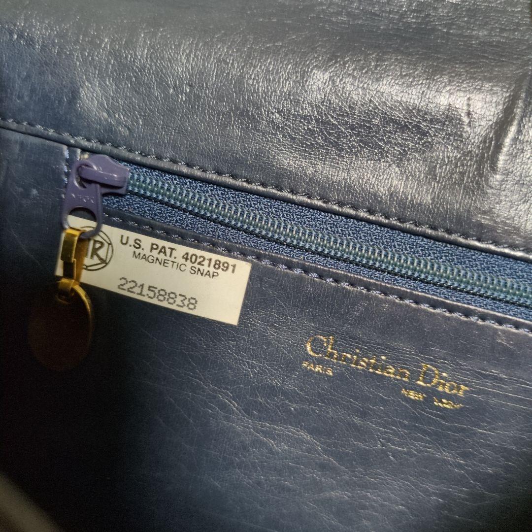 Dior ネイビーレザー クラッチバッグ　ヴィンテージ