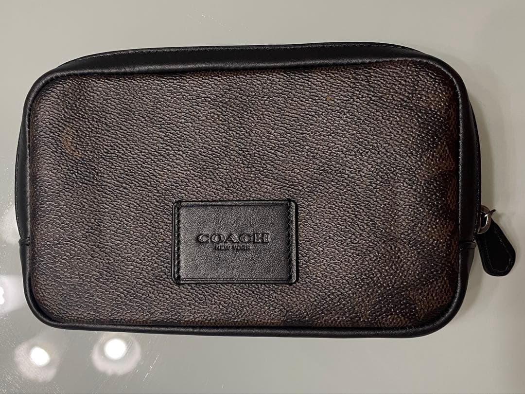 未使用品 COACH シグネチャー ショルダーバッグ ダークブラウンＸ黒