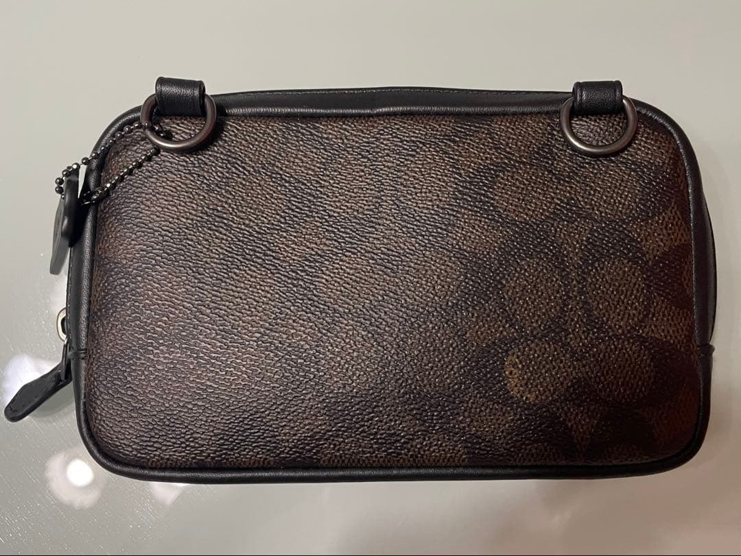 未使用品 COACH シグネチャー ショルダーバッグ ダークブラウンＸ黒