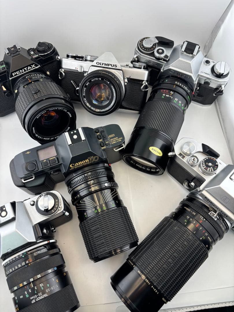 一眼レフカメラセット（Canon, Pentax, Olympus）