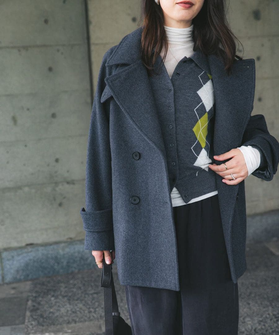 ★新品未使用タグ付き★UR DOORS＊スーパー100メルトンPコート