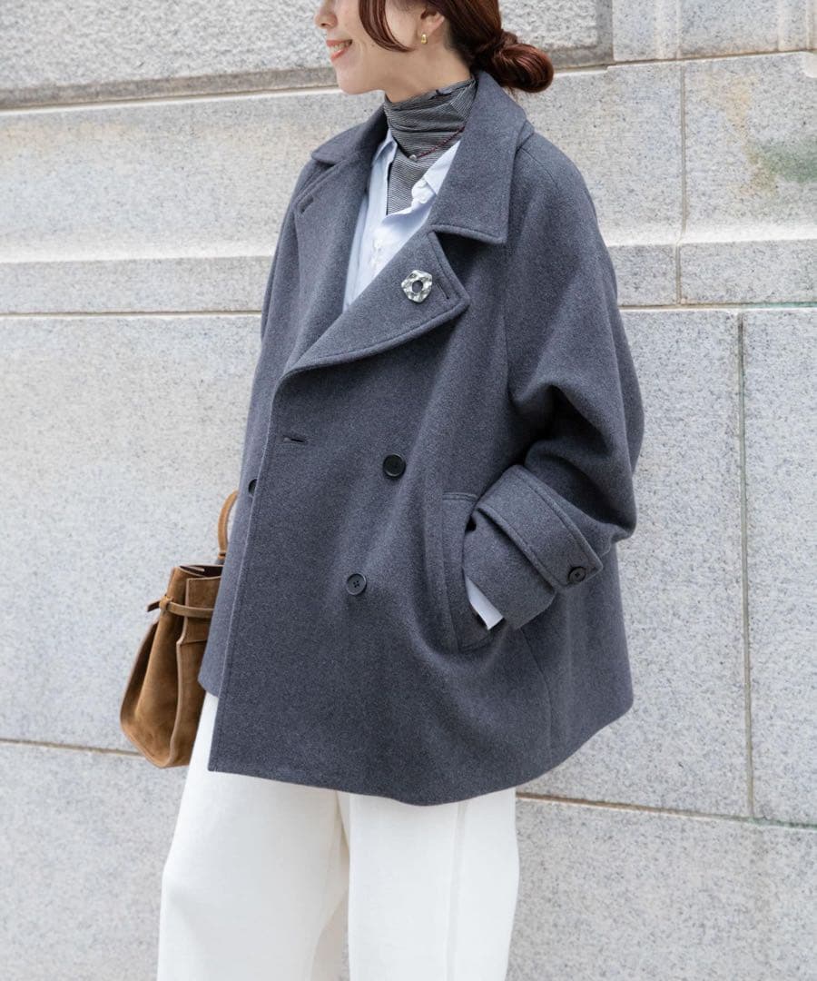 ★新品未使用タグ付き★UR DOORS＊スーパー100メルトンPコート