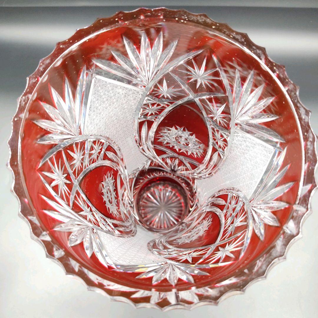 【超希少　特大サイズ　高さ　約50cm】切子　花瓶　赤