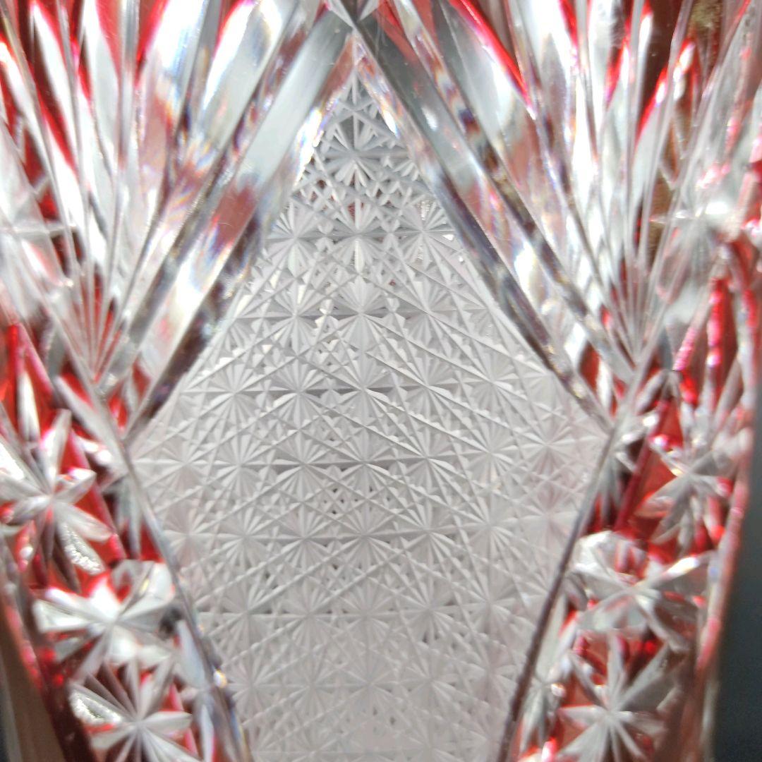 【超希少　特大サイズ　高さ　約50cm】切子　花瓶　赤