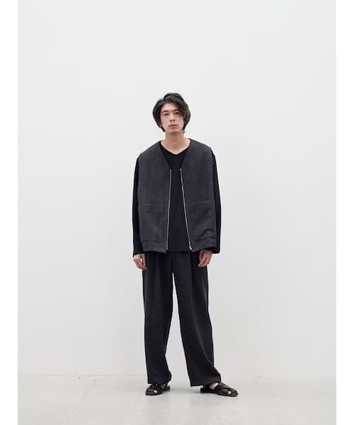 トップス LIDNM LIGHT TWEED ZIP VEST